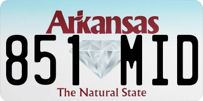 AR license plate 851MID