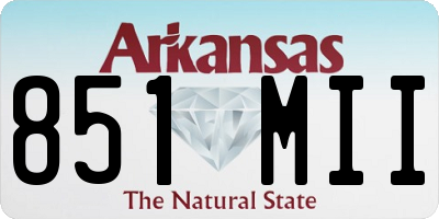 AR license plate 851MII