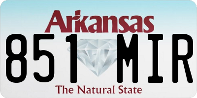 AR license plate 851MIR
