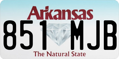 AR license plate 851MJB