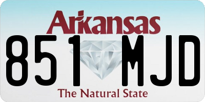 AR license plate 851MJD