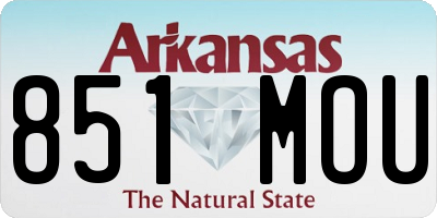 AR license plate 851MOU