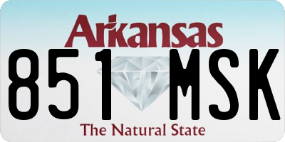 AR license plate 851MSK