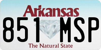 AR license plate 851MSP