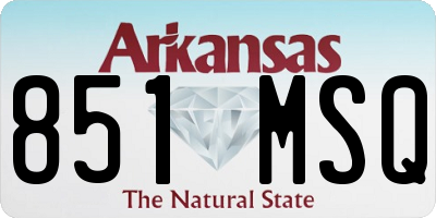 AR license plate 851MSQ