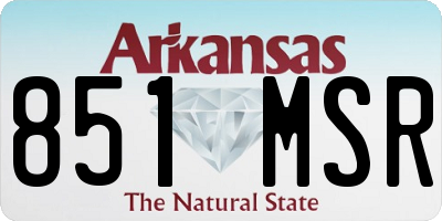 AR license plate 851MSR