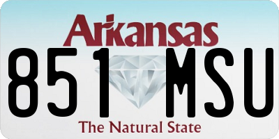 AR license plate 851MSU