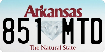 AR license plate 851MTD