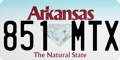 AR license plate 851MTX