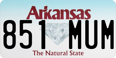 AR license plate 851MUM