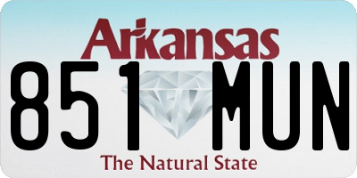 AR license plate 851MUN