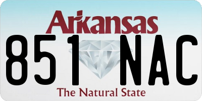 AR license plate 851NAC
