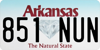 AR license plate 851NUN