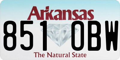 AR license plate 851OBW