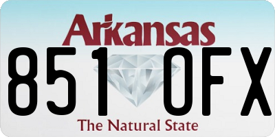 AR license plate 851OFX