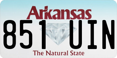 AR license plate 851UIN
