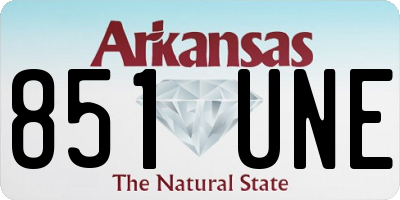 AR license plate 851UNE