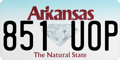 AR license plate 851UOP