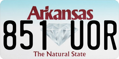 AR license plate 851UOR