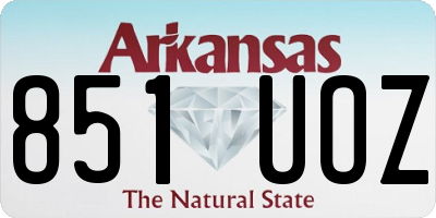 AR license plate 851UOZ
