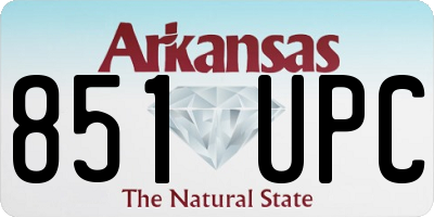 AR license plate 851UPC