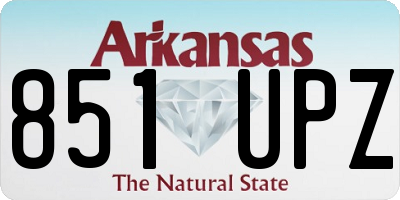 AR license plate 851UPZ