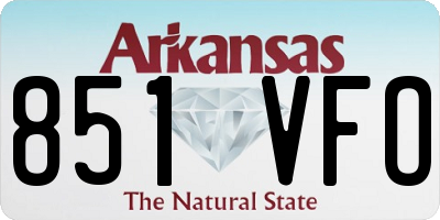 AR license plate 851VFO