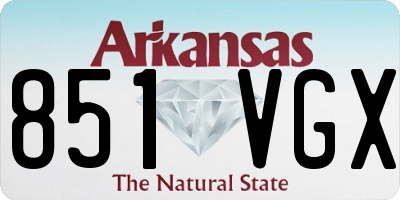 AR license plate 851VGX