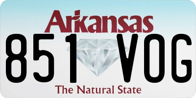 AR license plate 851VOG