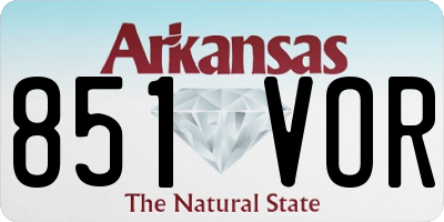 AR license plate 851VOR