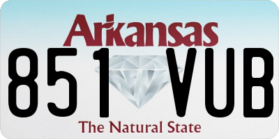 AR license plate 851VUB