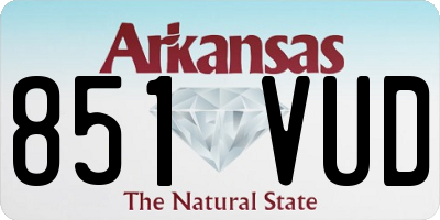 AR license plate 851VUD