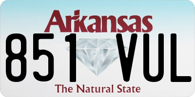 AR license plate 851VUL