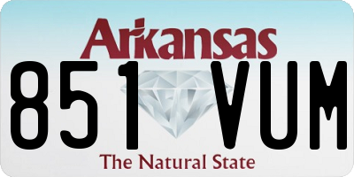 AR license plate 851VUM