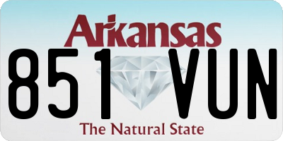 AR license plate 851VUN
