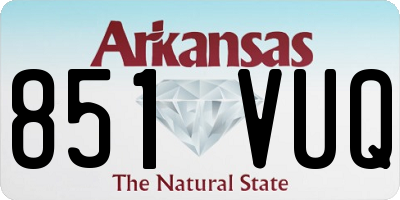 AR license plate 851VUQ