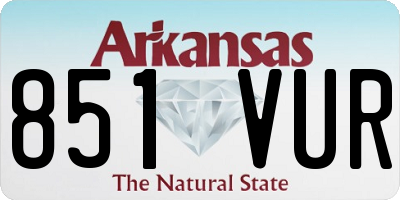 AR license plate 851VUR