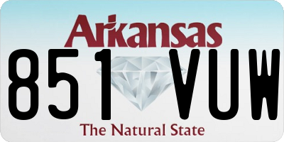AR license plate 851VUW