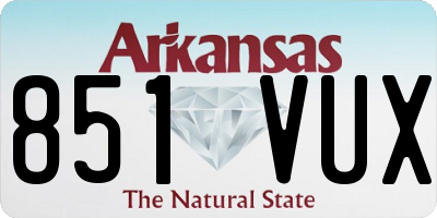 AR license plate 851VUX