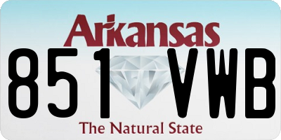 AR license plate 851VWB
