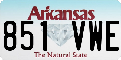 AR license plate 851VWE