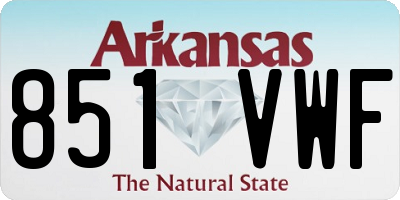 AR license plate 851VWF