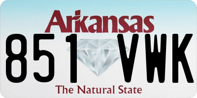 AR license plate 851VWK
