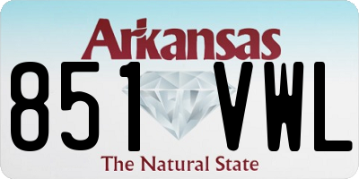 AR license plate 851VWL