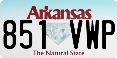 AR license plate 851VWP
