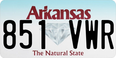 AR license plate 851VWR