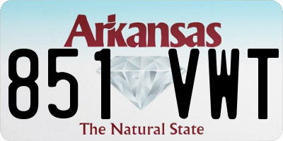 AR license plate 851VWT