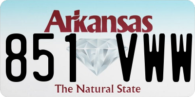 AR license plate 851VWW