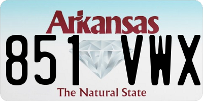 AR license plate 851VWX