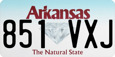AR license plate 851VXJ